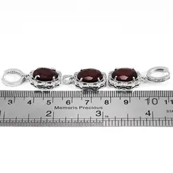 نیم ست گارنت الماس تراش نقره زنانه طرح گلبو