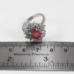 نیم ست یاقوت سرخ الماس تراش نقره زنانه طرح انار