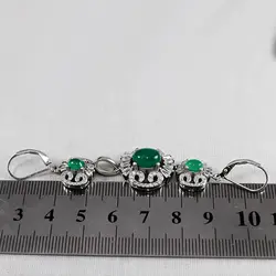 نیم ست عقیق سبز نقره زنانه طرح حورزاد