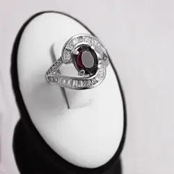 نیم ست گارنت الماس تراش نقره زنانه طرح نارگل