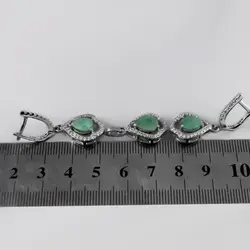 نیم ست زمرد زمبیا الماس تراش نقره زنانه طرح مستوره