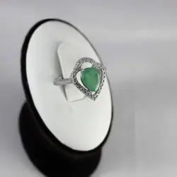 نیم ست زمرد زمبیا الماس تراش نقره زنانه طرح مستوره