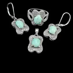 نیم ست فیروزه نیشابوری نقره زنانه طرح مرضیه