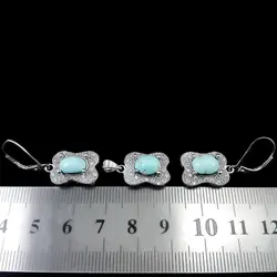 نیم ست فیروزه نیشابوری نقره زنانه طرح مرضیه