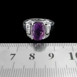 نیم ست آمیتیست الماس تراش نقره زنانه طرح سیندژ