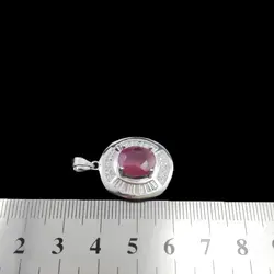 گردنبند یاقوت سرخ الماس تراش نقره زنانه طرح کیارا