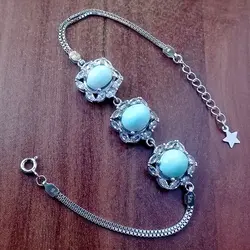 دستبند فیروزه نیشابوری نقره زنانه طرح شهین دخت