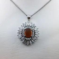 گردنبند عقیق سرخ یمنی نقره زنانه طرح سمن بر