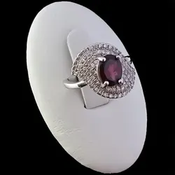 انگشتر گارنت نقره زنانه طرح شارونا‌‌‌