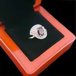 انگشتر گارنت نقره زنانه طرح شارونا‌‌‌