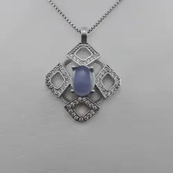 گردنبند عقیق کبود یمنی نقره زنانه طرح صداقت