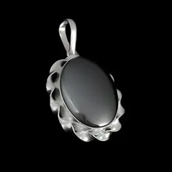 گردنبند حدید صینی زنانه و مردانه دست ساز نقره طرح دورپیچ کوچک + حکاکی