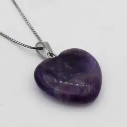 گردنبند آمیتیست الماس تراش زنانه طرح دل