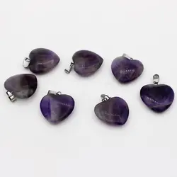 گردنبند آمیتیست الماس تراش زنانه طرح دل