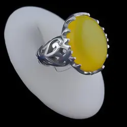 انگشتر نقره مردانه شبکه ظریف دور چنگ مبین با نگین شرف الشمس + حکاکی