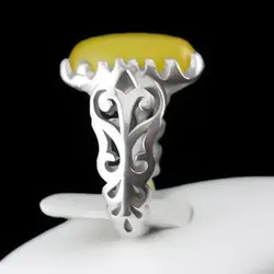 انگشتر نقره مردانه شبکه ظریف دور چنگ مبین با نگین شرف الشمس + حکاکی