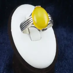 انگشتر نقره پسرانه طرح ۴ چنگ با نگین شرف الشمس + حکاکی