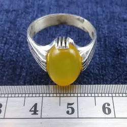 انگشتر نقره پسرانه طرح ۴ چنگ با نگین شرف الشمس + حکاکی