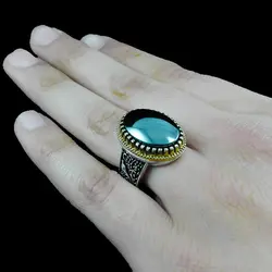 انگشتر حدید صینی نقره مردانه طرح دورطلایی آریافر + حکاکی‌‌‌