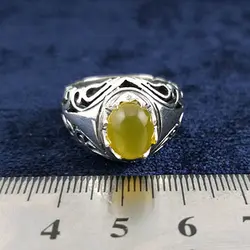 انگشتر نقره مردانه دست ساز طرح شبکه دور چنگ با نگین شرف الشمس + حکاکی