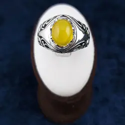 انگشتر نقره مردانه دست ساز طرح شبکه دور چنگ با نگین شرف الشمس + حکاکی