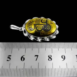 گردنبند حدید صینی نقره مردانه و زنانه بزرگ دست ساز طرح دورپیچ عین علی (ع) + حرز امام جواد (ع)