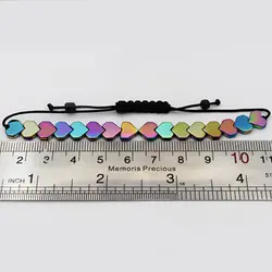 دستبند حدید صینی فانتزی دخترانه و پسرانه طرح فانتزی هفت رنگ قلب