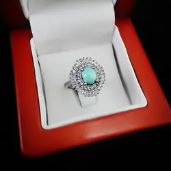 نیم ست فیروزه نیشابوری نقره زنانه طرح ویسگون