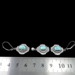 نیم ست فیروزه نیشابوری نقره زنانه طرح ویسگون