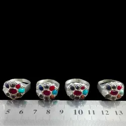 انگشتر نقره زنانه و مردانه طرح فریشان با چند سنگ معدنی اصل‌‌‌