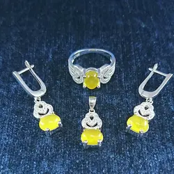 ست نقره زنانه طرح زلیخا با نگین شرف شمس + حکاکی