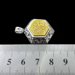 گردنبند حرز امام جواد (ع) نقره طرح شش ضلعی صلوات با تربت امام حسین (ع)