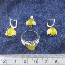 ست نقره زنانه طرح صبا با نگین شرف شمس + حکاکی