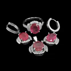 نیم ست یاقوت سرخ الماس تراش نقره زنانه طرح آرتا