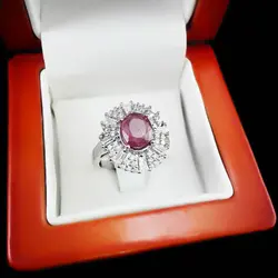 نیم ست یاقوت سرخ الماس تراش نقره زنانه طرح ایوان