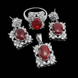 نیم ست عقیق سرخ یمنی نقره زنانه طرح فائزه