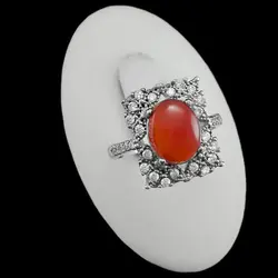 نیم ست عقیق سرخ یمنی نقره زنانه طرح فائزه