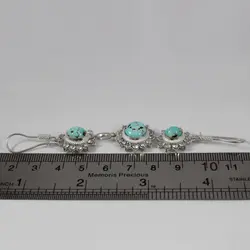 نیم ست فیروزه نیشابوری نقره زنانه دست ساز طرح پوران