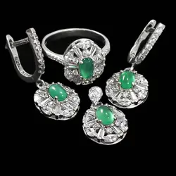 نیم ست عقیق سبز نقره زنانه طرح نیوشا