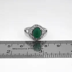 نیم ست عقیق سبز نقره زنانه طرح بهار