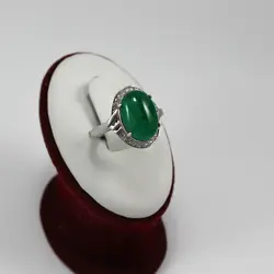 نیم ست عقیق سبز نقره زنانه طرح مهر