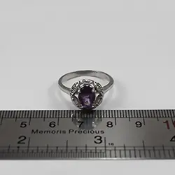 نیم ست آمیتیست الماس تراش نقره زنانه طرح هلدا