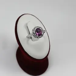 نیم ست آمیتیست الماس تراش نقره زنانه طرح هلدا