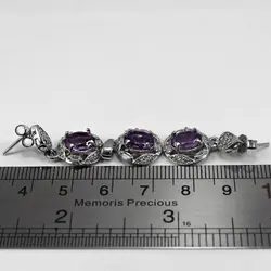 نیم ست آمیتیست الماس تراش نقره زنانه طرح هلدا