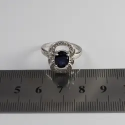 نیم ست یاقوت کبود الماس تراش نقره زنانه طرح سروین