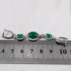 نیم ست نقره زنانه عقیق سبز طرح ژینوس