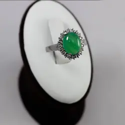 نیم ست نقره زنانه عقیق سبز طرح ژینوس