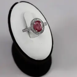 نیم ست یاقوت سرخ الماس تراش نقره زنانه طرح زلیخا