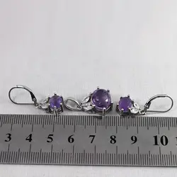 نیم ست آمیتیست الماس تراش نقره زنانه طرح شادناز