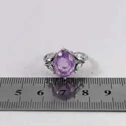 نیم ست آمیتیست الماس تراش نقره زنانه طرح شادناز